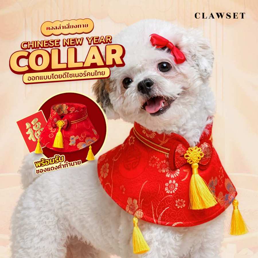 Chinese New Year Collar Dog Costume by Clawset