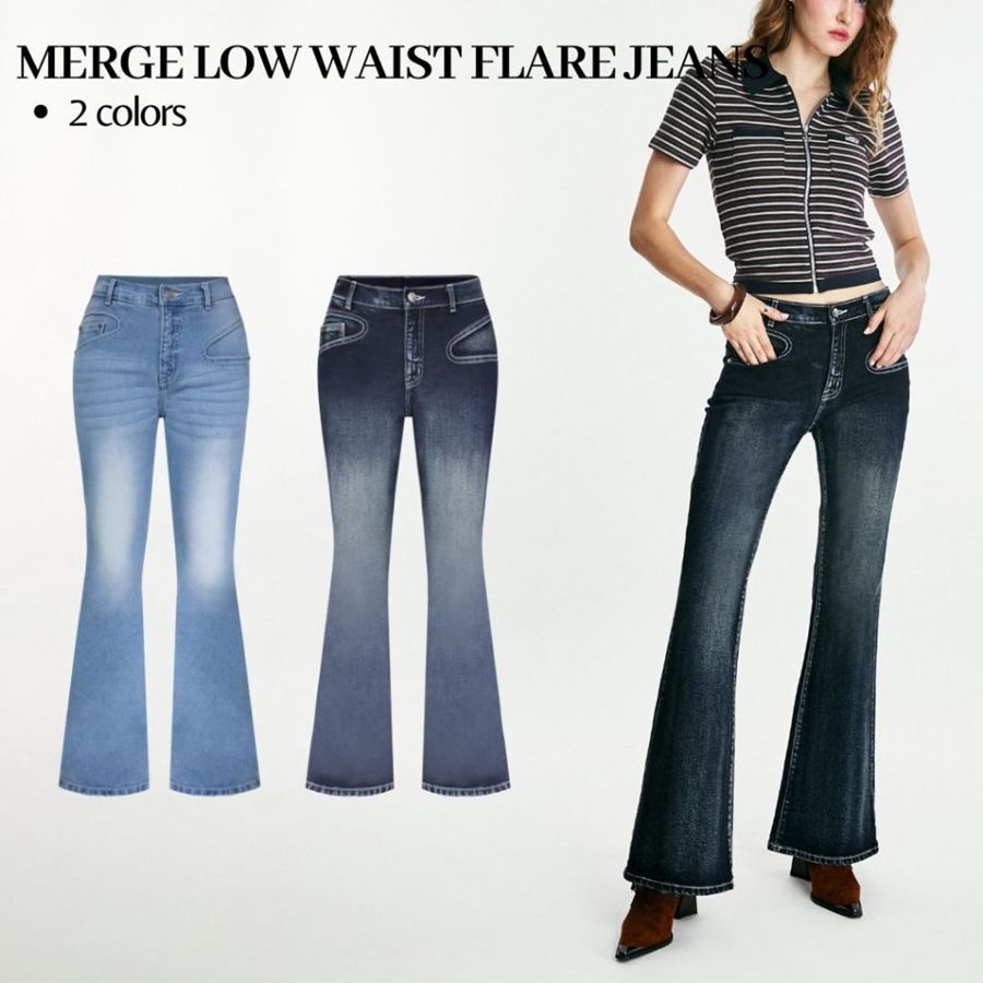 Low Waist Flare Jeans by MERGE